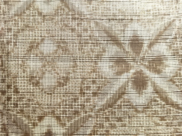 JAPANESE KIMONO / ANTIQUE KIMONO / SILK / DORO OSHIMA TSUMUGI / WOVEN RHOMBUS FLOWER